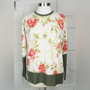 LuLaRoe Floral Long Sleeve Top - pink and Green